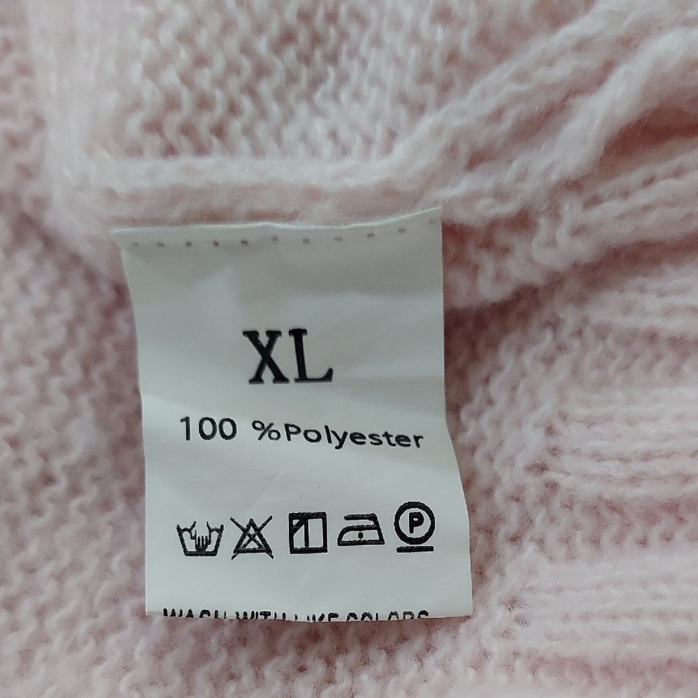 Cozy Pink Knitted Sweater 100% Polyester